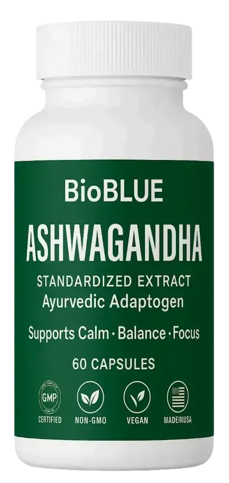 BioBlue Ashwagandha front bottle